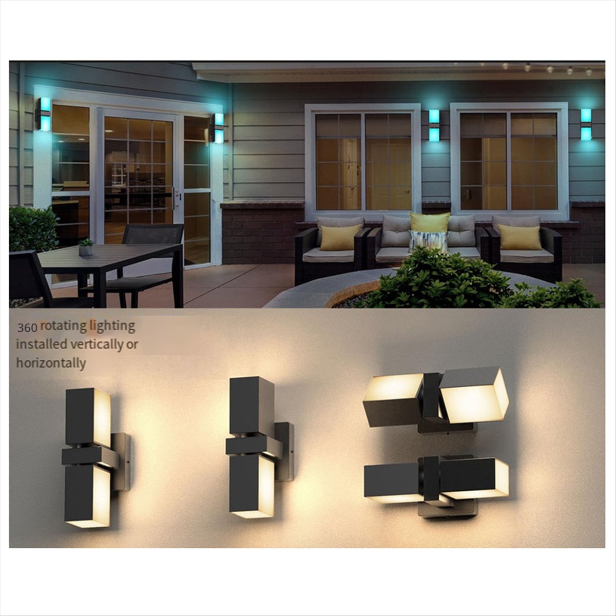 Smart Garden Smart Fence - AA19 LED Wandlamp Dubbele Kop Balkonlamp