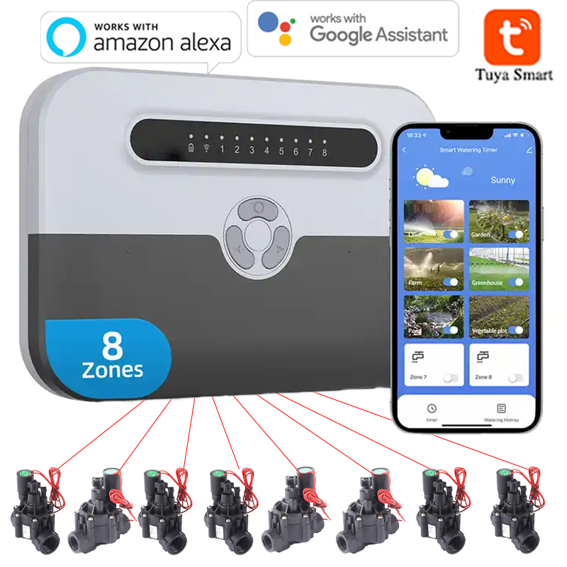Smart Garden Monitoring System - 8-station WiFi Smart Sprinkler Controller en